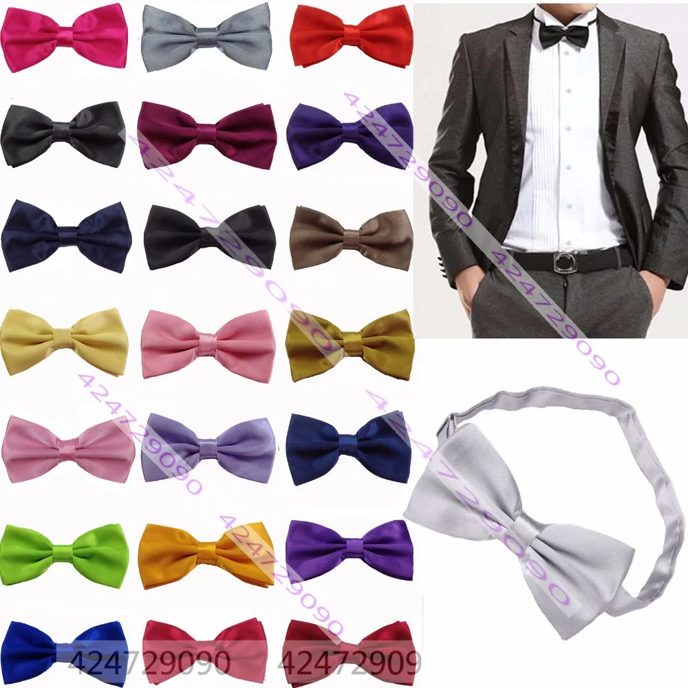 

HOT Selling lot Men's bowties Solid Color Tuxedo Bowtie Wedding Satin Bow Tie Necktie W006