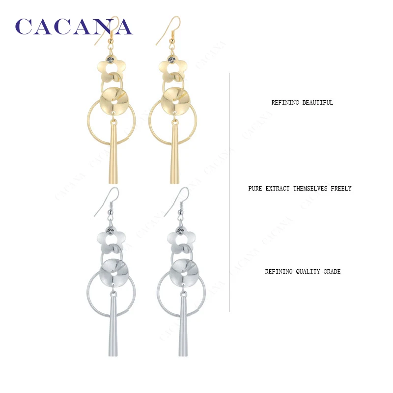 CACANA Dangle Long Earrings For Women Plum Flower With Round Top Quality Bijouterie Hot Sale No.A465 A466