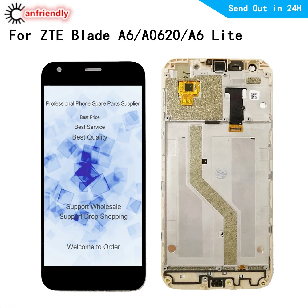 Prezzo Display LCD dello schermo Per ZTE Lama A6 A6 Lite A0620 Display LCD + Touch Screen Digitizer con telaio pannello di montaggio di Vetro Per ZTE A6
