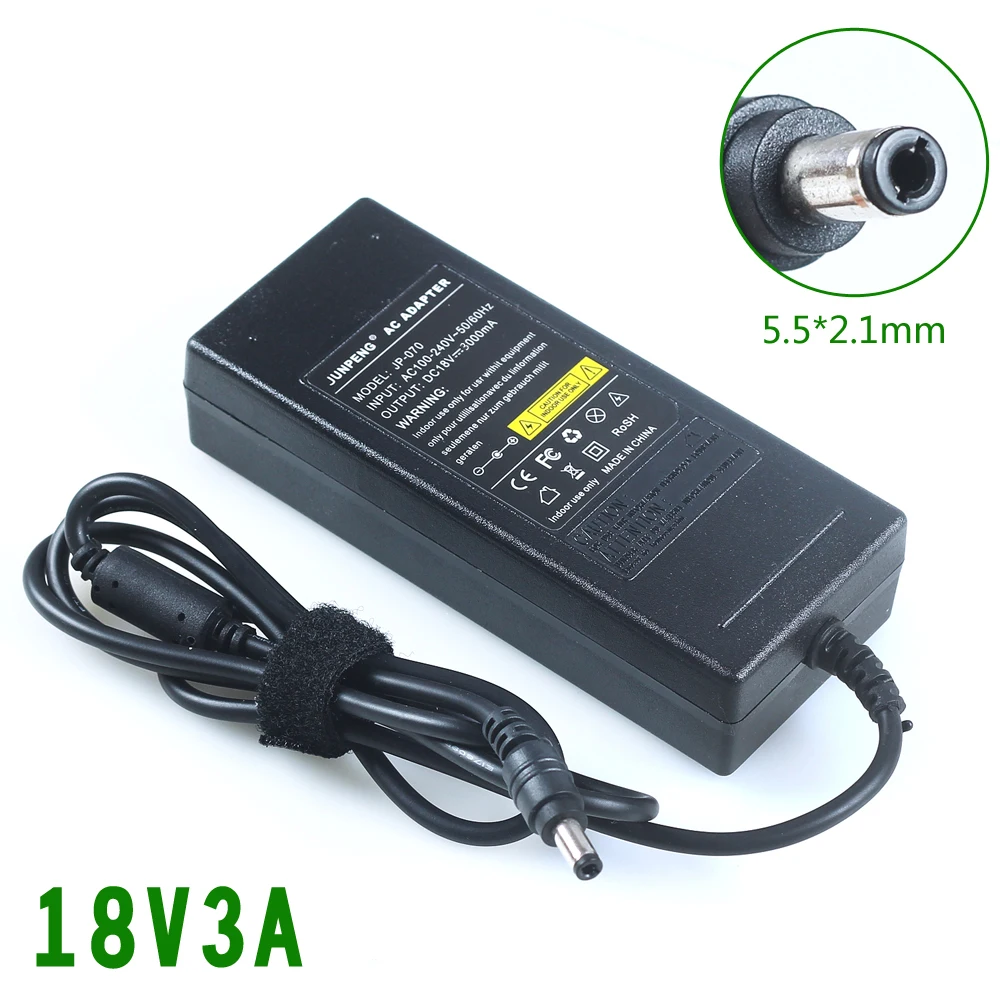 1 шт. Бесплатная доставка dc18v3a 5.5*2.5/5.5*2.1 мм ac90v-24v0v к DC адаптер 18 В 3A импульсный