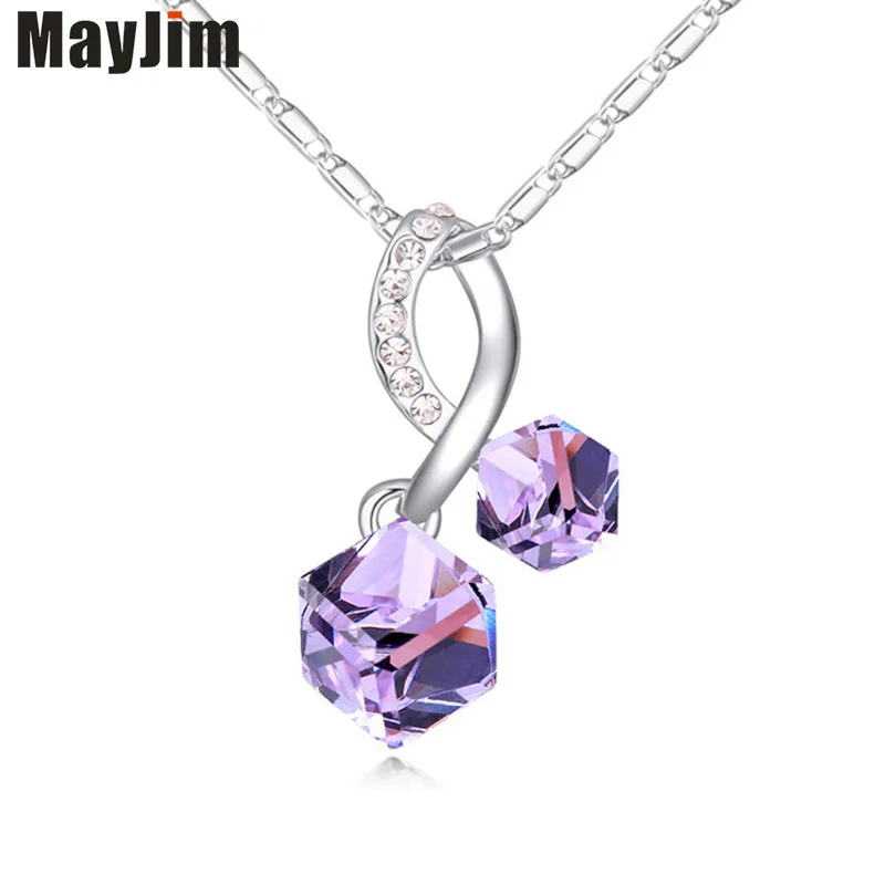 

2018 Crystal Necklaces & Pendants Plated Alloy plating Jewellery & Jewerly double crystal Necklace Women Fashion Jewelry Bijoux