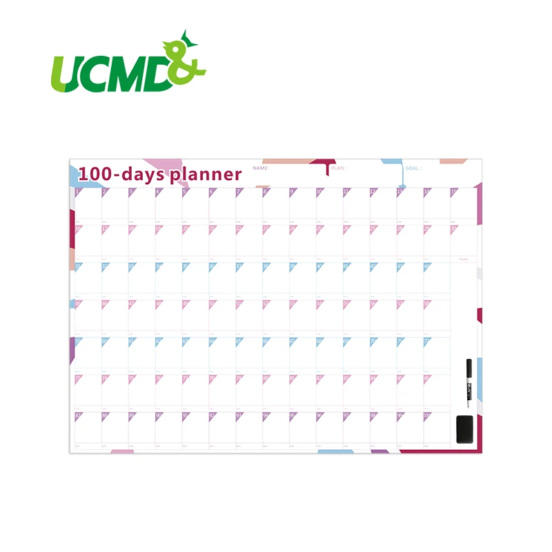 

100 Day Countdown Calendar 100 Days Annual Learning Schedule Periodic Planner Agenda Journal Diary Plan Student Office Supplies
