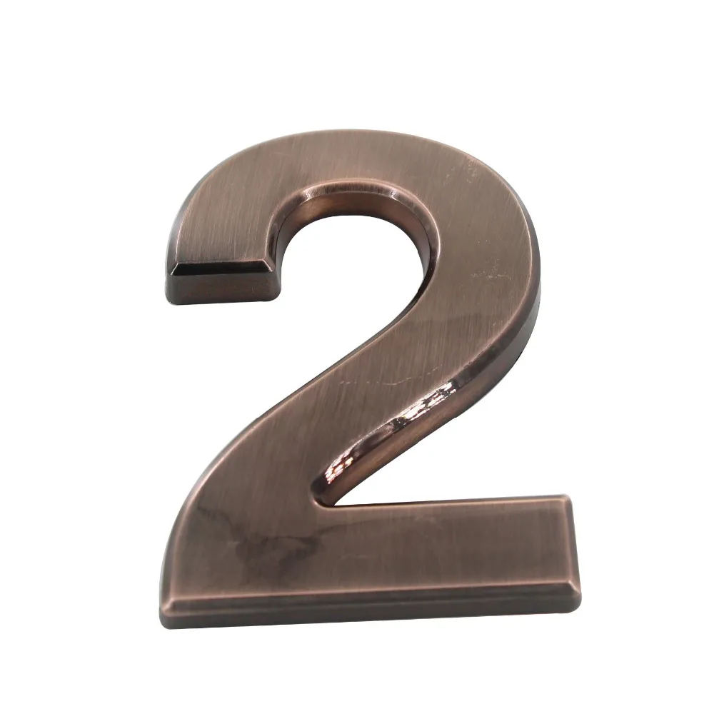 

Red Bronze Color Number 2# Digital House Number ABS Plastic 100mm Height Gate Door Number Door Plate