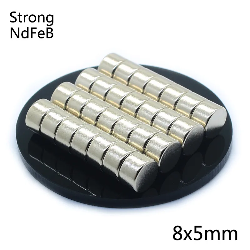 

10pcs 8x5 Round Powerful Neodymium Magnet Permanent N35 NdFeB Super Strong Magnetic Small Fridge Magnets Crafts Disc 8mmx5mm