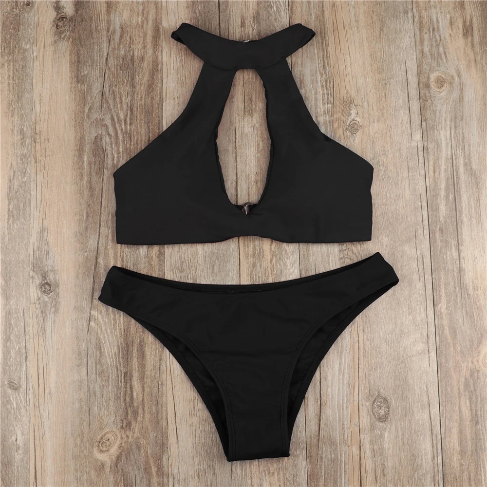 

Sexy Black Women Split Bikini Swimwear Push-Up Bra Suit Swimsuit Women Bathing Suit Bikini Suits Two-Piece Bikini Set