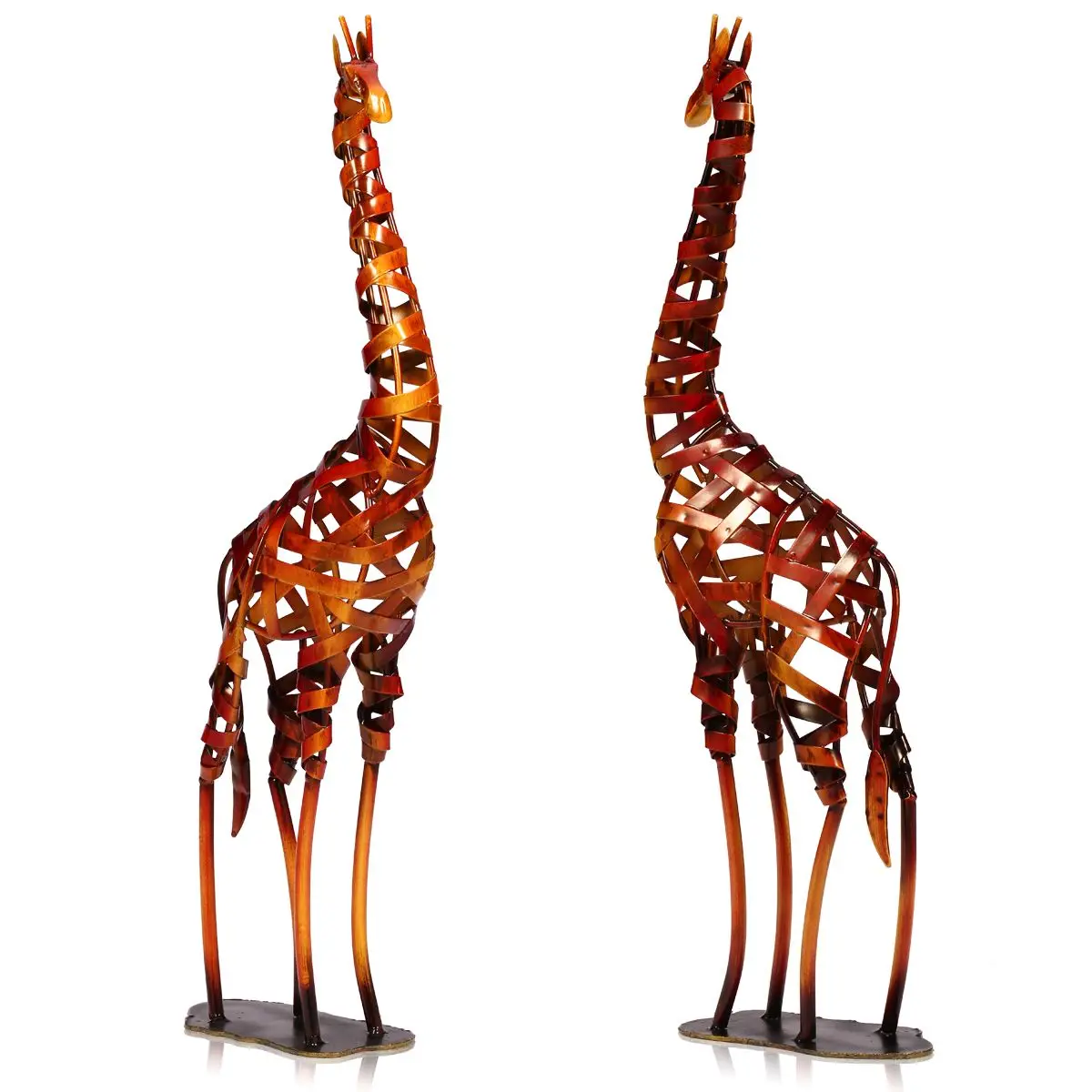 Art Metal Sculpture Braided Giraffe Home Furnishing Animal Sculpture Crafts V8G0