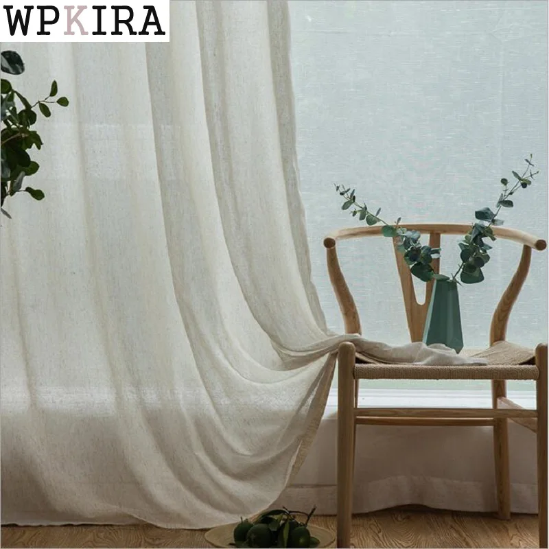 

Elegant Modern Solid Faux Linen tulle curtains for the Bedroom Curtains for Living Room Sheer Voile Blinds Drapes S112&30