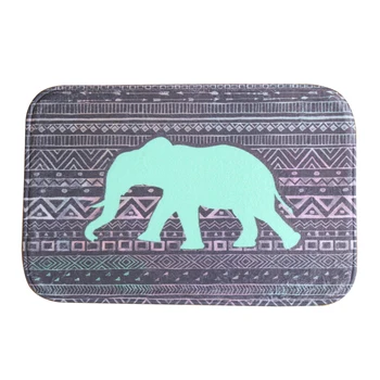 

Indian elephant Style Water-absorb Floor Bath Mat Toilet Room Coral velvet Anti-slip 40*60cm(Black and purple)
