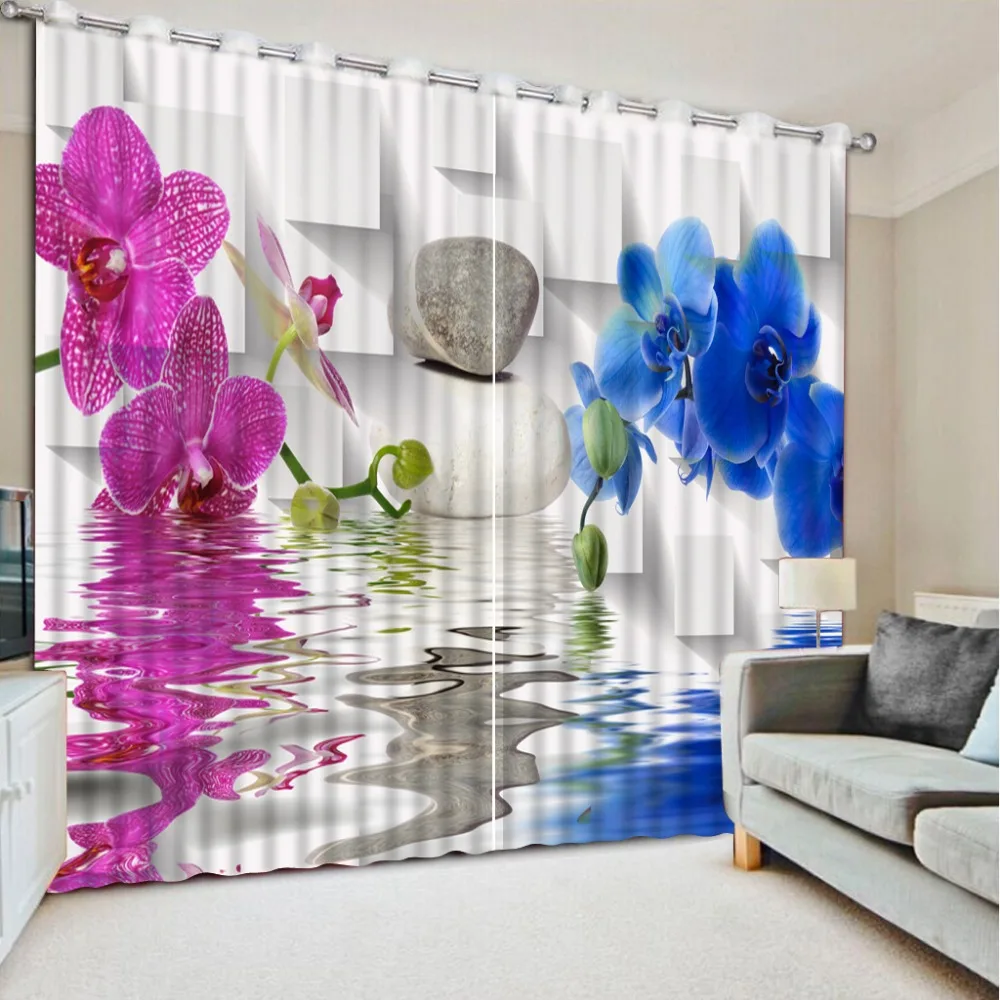 

Custom curtains magnolia flower High Quality Customize size Modern window curtains style