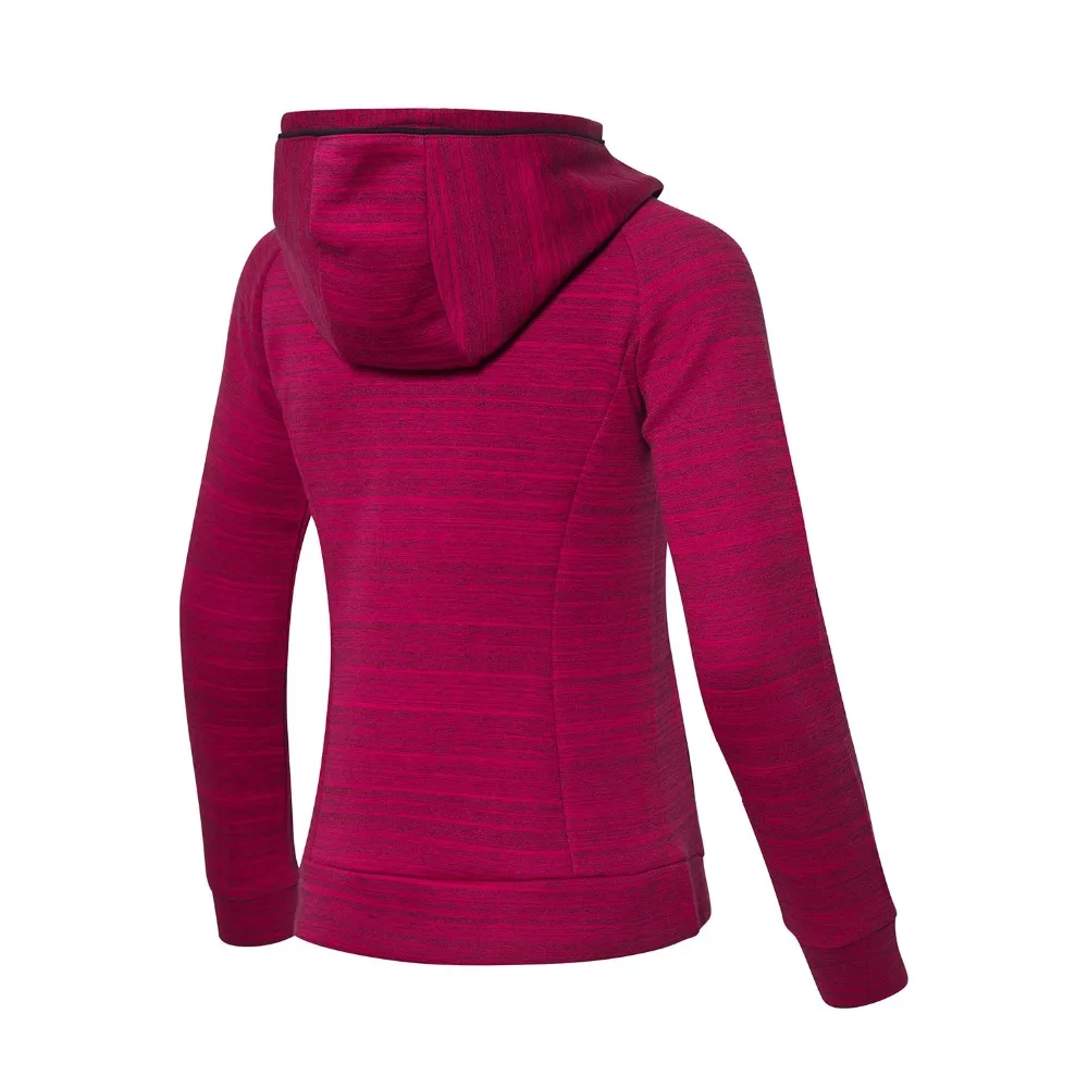 Li-Ning, Женская Спортивная толстовка, зимняя, теплая, облегающая, 85% хлопок, 15% полиэстер, подкладка, спортивный свитер, пальто AWDN814 COND18