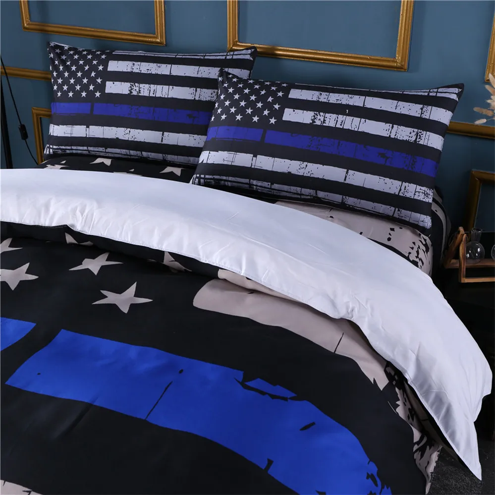 Комплект постельного белья с синими звездами, полосками, флагом, американским флагом, дизайнерским пододеяльником, королевским и Королевским постельным бельем, флагом, днем, национальным днем, подарочным декором для дома