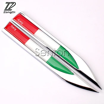 

ZD 2pcs Car sticker Flag Metal fender side Labeling Bodywork for Audi A4 B6 B8 VW Passat B5 B7 Skoda Octavia A7 A5 Renault 2017