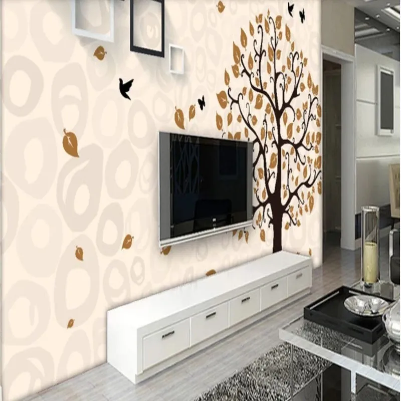 

Factory direct modern minimalist beautiful tree flower bird 3D box art sofa, bedroom, living room wall