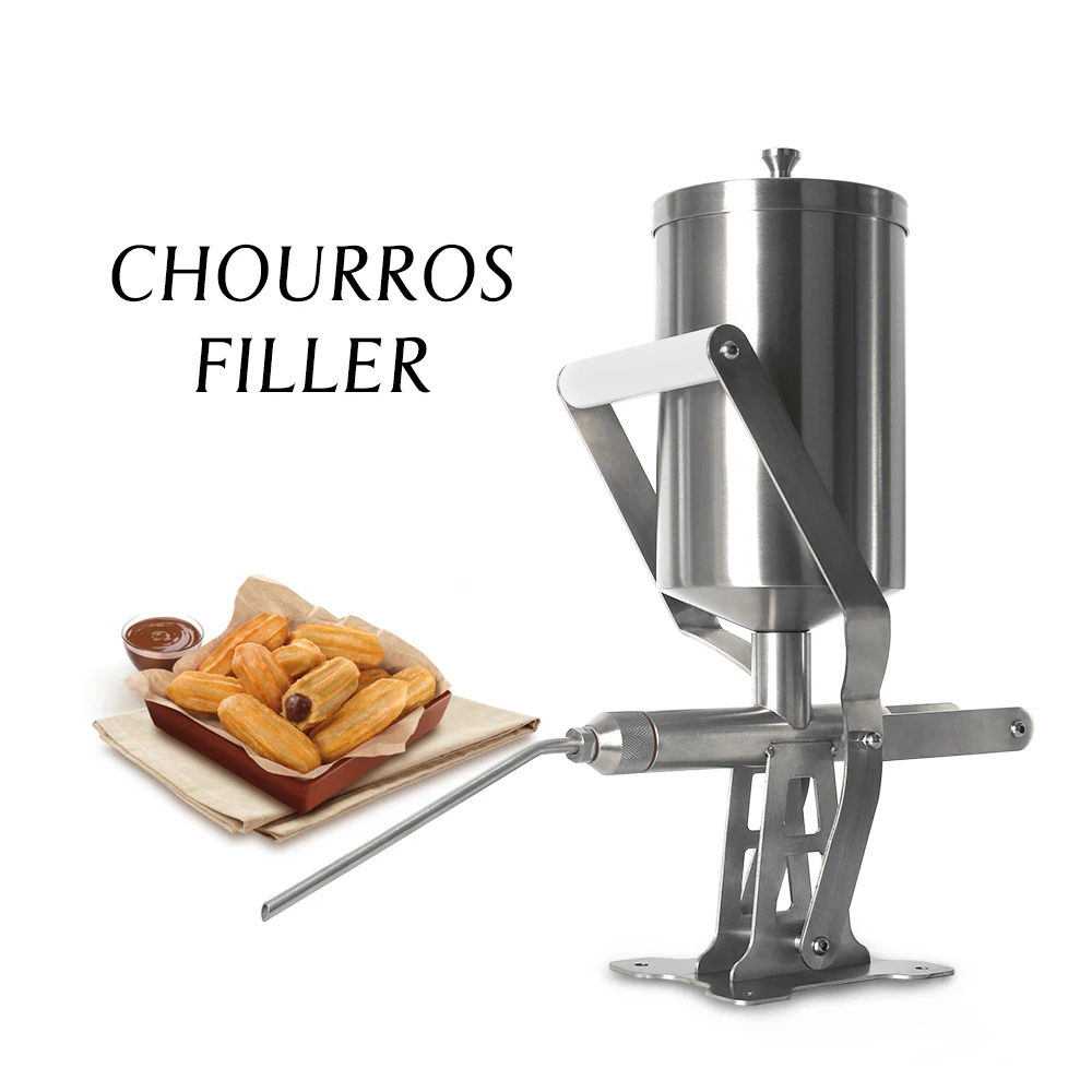 GZZT Manual Churros Filler Stainless Steel 2.3L Food Filling Machine Easy to Operate Suitable for Restaurant Household