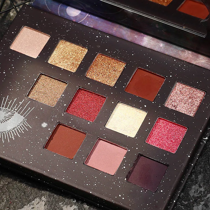 

12 Color Eye of Sky Eyeshadow Gold Mashed Potato Shimmer Makeup Hemp Potato Polarized Shinning Matte Eye Shadow Tray Cosmetic