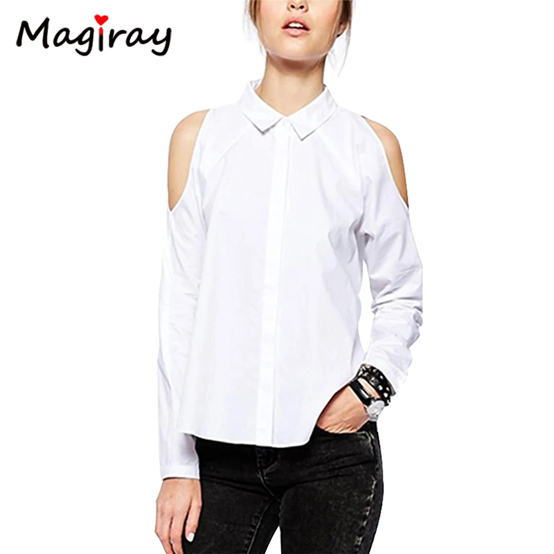 Clod Shoulder Shirt Women Button-down 