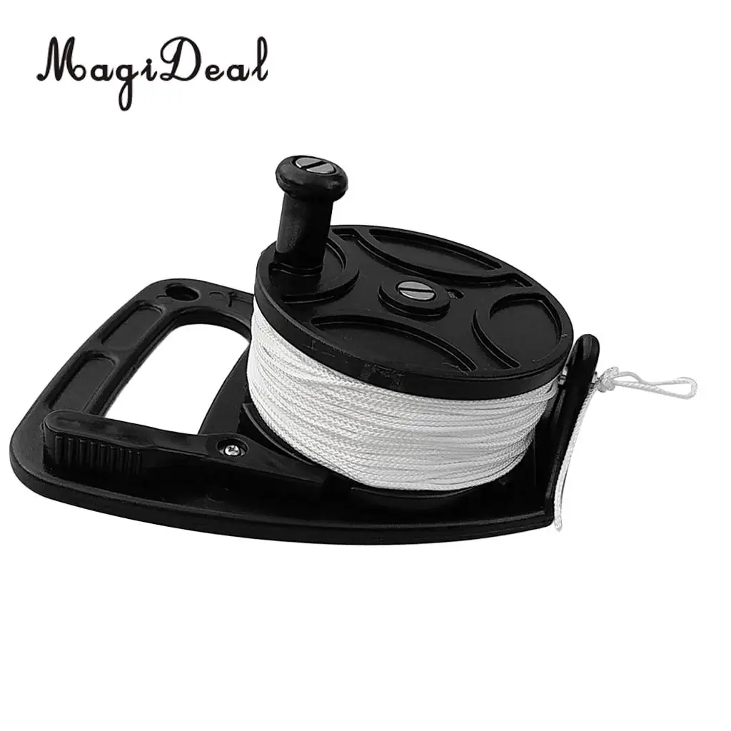 Ultralight Portable SMB Dive Reel Kayak Anchor & Handle, Finger Stopper, 46m Line for Underwater Scuba Diving Snorkeling