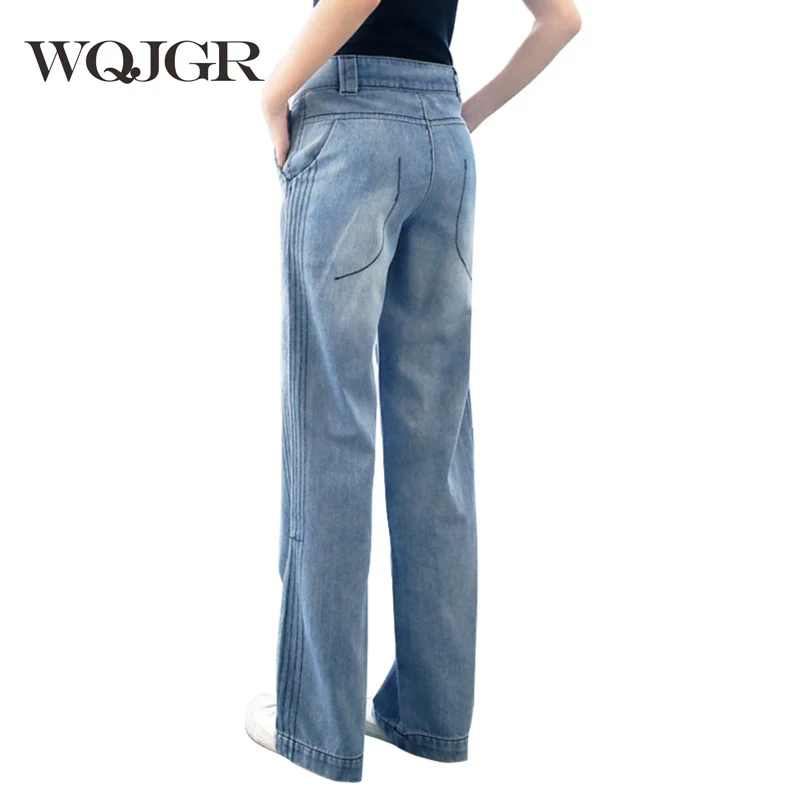 

WQJGR Jeans Women 2019 Autumn Winter High Waist Wide Leg Trousers Woman Bf Easy New Pattern Korean Will Code