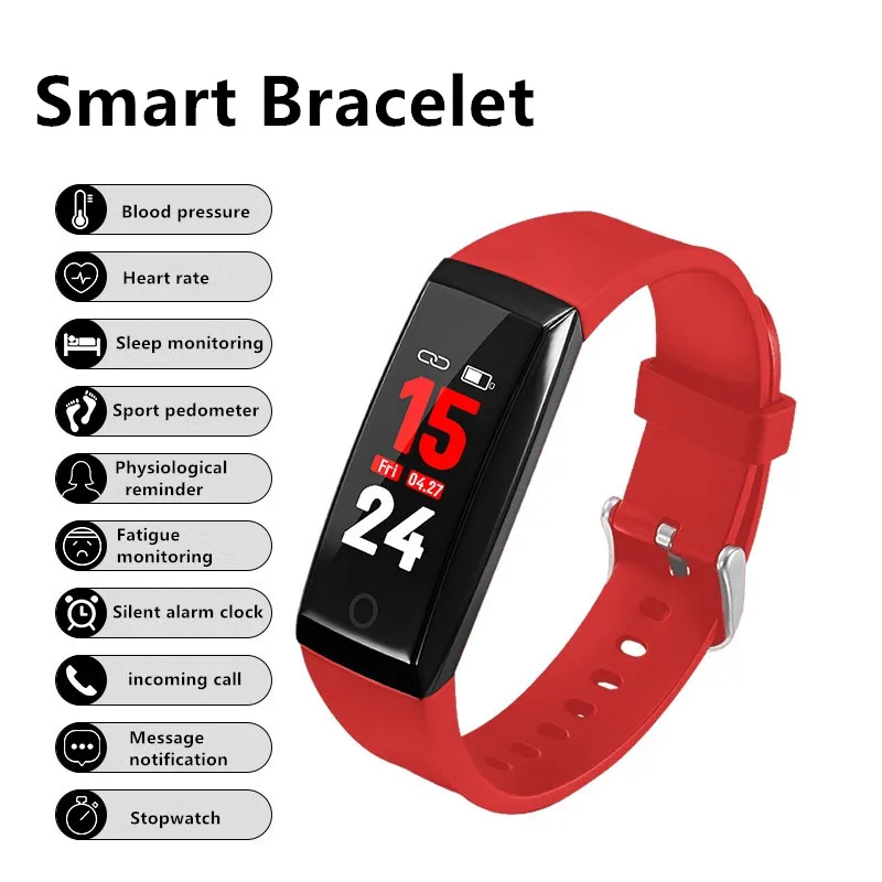

Zgo IPS Color Screen Fitness Sport Smart Watch Women Waterproof Touch Bracelet Smart Health Watch Men Women Electronic Pedometer