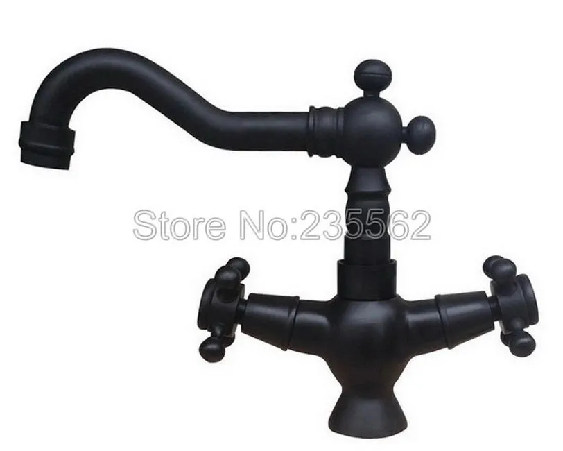 

Basin Faucets Oil Rubbed Bronze Bathroom Sink Faucet 360 Degree Swivel Dual Handle Kitchen Washbasin Mixer Taps Lnf338