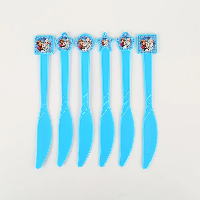 6pcs Knife Замороженные вечерние Эльза шары в форме принцесс подгузники набор посуды День Рождения декор сваренные украшения для детского душа - Цвет: 6pcs Knife