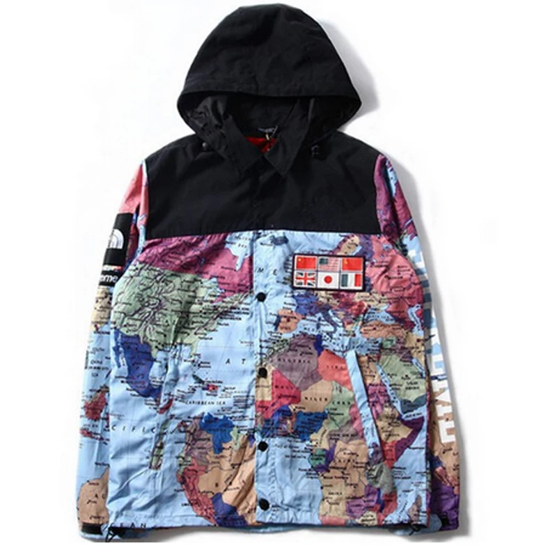 supreme x tnf flags map