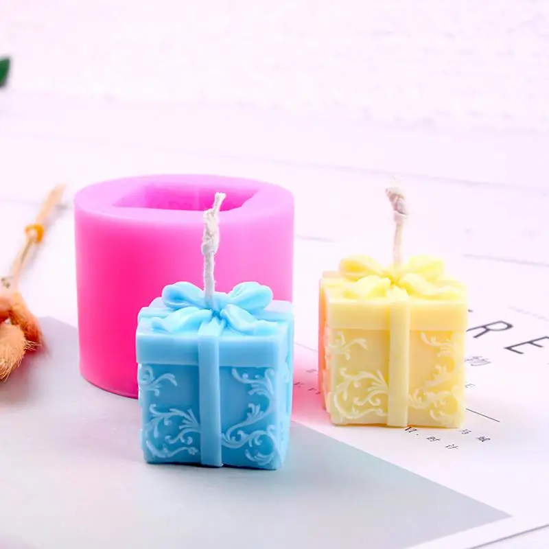 3D Christmas Gift Shaped DIY Silicone Mold Making Candle
