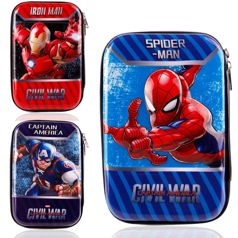 

Stationery 3D EVA pencil bag school supplier large super hero ironman captain spiderman avengers pencil case boys kids
