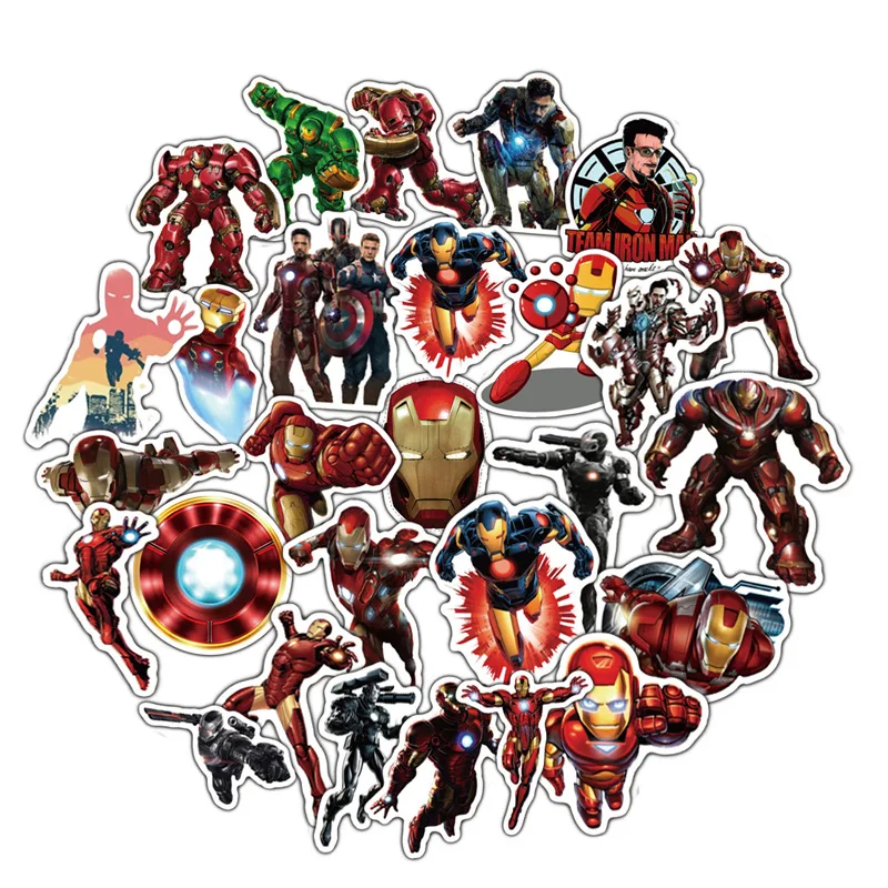 50 шт., наклейка Ironman s, водонепроницаемый супергерой, персонаж, Тони Старк, наклейка "Мстители", детский ноутбук, Железный человек, игрушки для детей F4