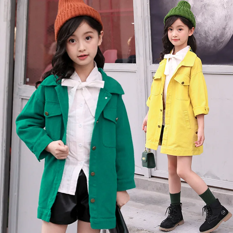 

Girls clothes 2019 new casual children's jacket spring and autumn long cotton windbreaker children's clothing 3-12 years