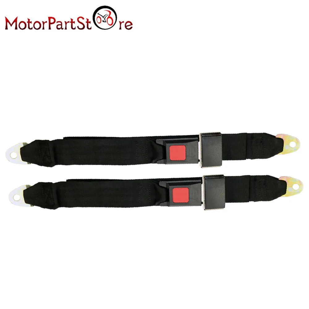 

2 x Universal Black Car Seat Belt Lap Belt Two Point Adjustable Safety