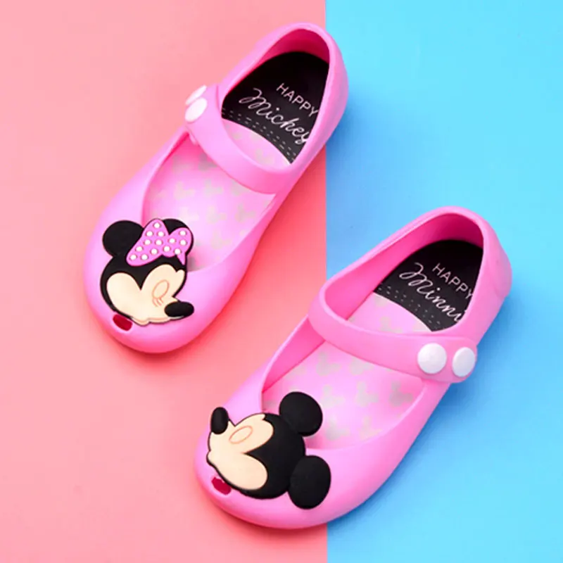 Сандалии для девочек; Melissa; Летняя обувь; Mini Twins mouse; Новинка; стильная детская обувь; пляжные сандалии; милые тапочки с ремешком с мышкой и заклепками