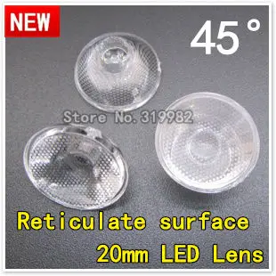 

50pcs/lot, 20mm 45 degree Reticulate surface Led lens, Optical lens, PMMA lenses, led mesh lens, Reticulate lens, free shipping
