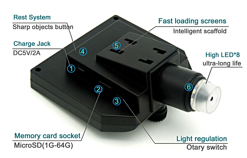600X microscope numérique microscope vidéo électronique 4.3 pouces HD LCD à souder microscope téléphone réparation loupe + support en métal