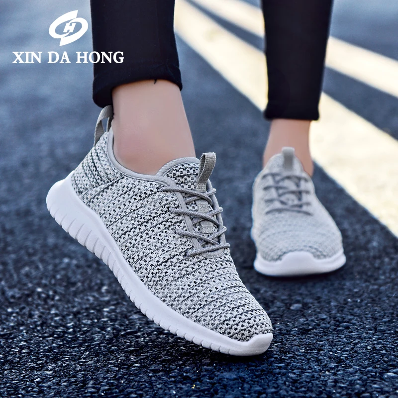 

Spring women flat shoes women lace up Breathable Mesh sneakers shoes ladies ballet flats female loafers shoes plus size Walking