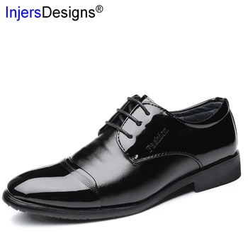 

British Style Pointed Toe Men Dress Shoes Gentleman Lace-Up Breathable Casual Leather Shoes Fashion Business Shoes Men Size37-44