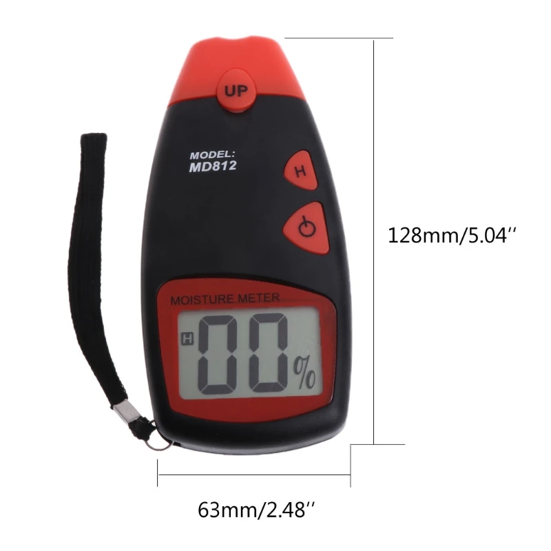 MD812 цифровой измеритель влажности древесины ЖК-дисплей 2-контактный тестер влажности Лесоматериалы влажной Детектор#0615