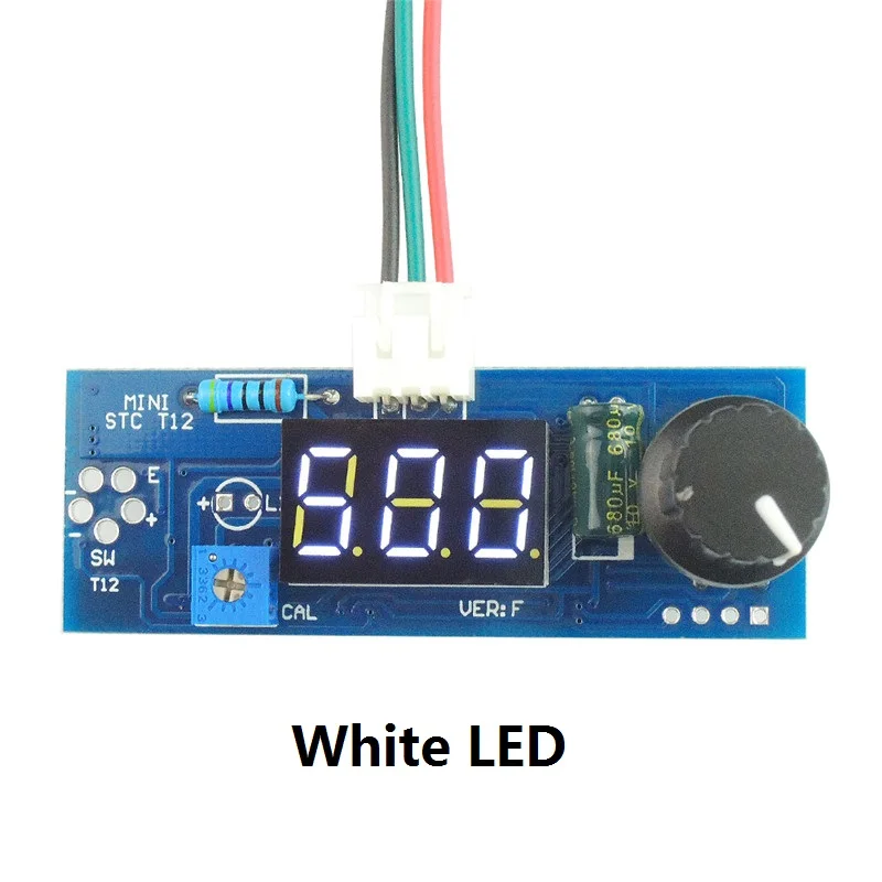 Электрический блок Цифровой паяльник станция контроллер температуры доска для HAKKO T12 Ручка DIY наборы w/светодиодный переключатель вибрации - Цвет: White LED