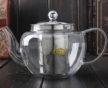 

1PC 600ml Apple Shape Glass Teapot Elegant Cup Glass Tea Set Flower Tea Cup Stainless Steel Filter Glass Teapot JN 1016