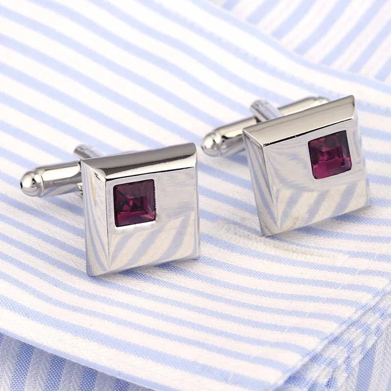 

10pair per lot VAGULA Cufflinks Wholesale Gemelos AAA Quality French Shirt Cuff Links Purple Crystal Men Jewelry 218