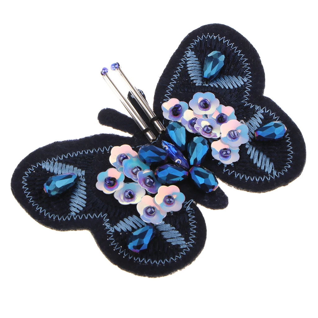 Sequin Beads Patches Butterfly Style Clothes Embellishments Embroidery Applique Decorations for Repair/Design