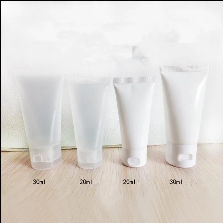 

100 pcsl 20 30 50 100 ml White Frosted Lucency Empty Plastic Tube bottles Refillable Cosmetic Cream Eye Gel Pack Containers