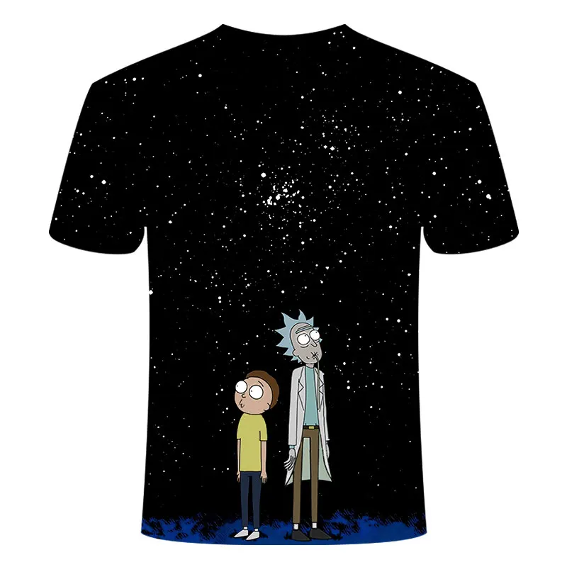 Rick and Morty/Новая забавная футболка с аниме, Мужская 3D футболка, Летняя короткая футболка, мужские топы с круглым вырезом, крутые аниме, с изображением неба