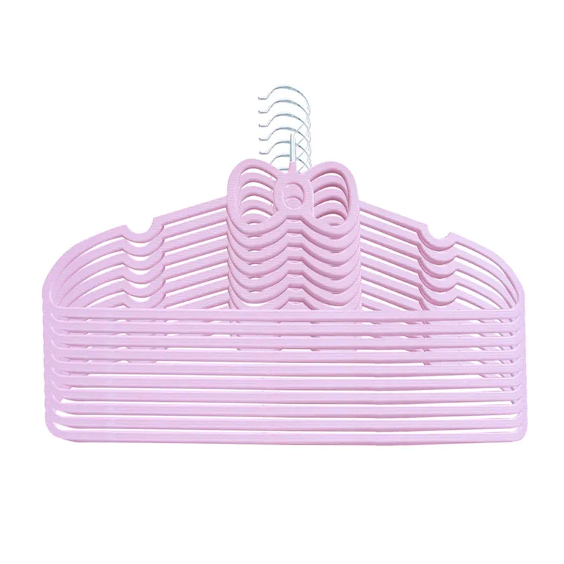 10pcs Drying Rack Multifunctional Heart Bow Shaped Plastic Hanger for Suits Non Slip 40CM Clothes Hangers Organization 35MR2203_