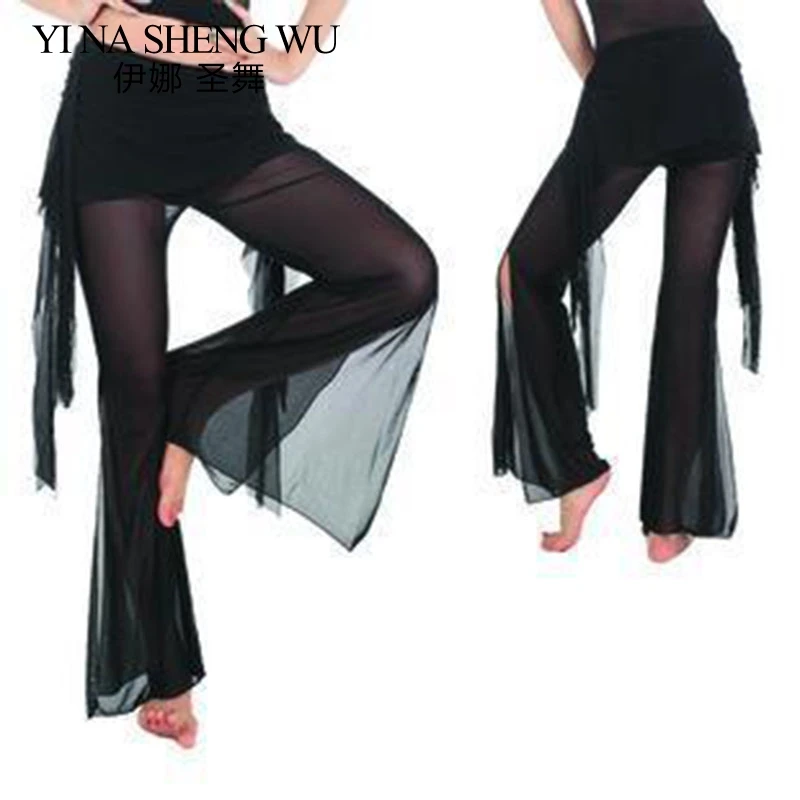 

New Tribal Belly Dance Pants 10 Colors Dance Practice Trousers Women Belly Dancing Chiffon Flares Sexy Dance Performance Pants