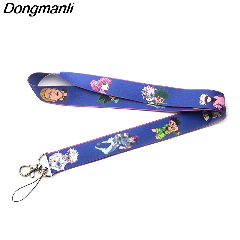 P3633 Dongmanli Аниме Охотник х Охотник брелок Lanyards Id бейдж держатель ID карты Пропуск Тренажерный зал мобильный телефон USB бейдж держатель ключевой ремень