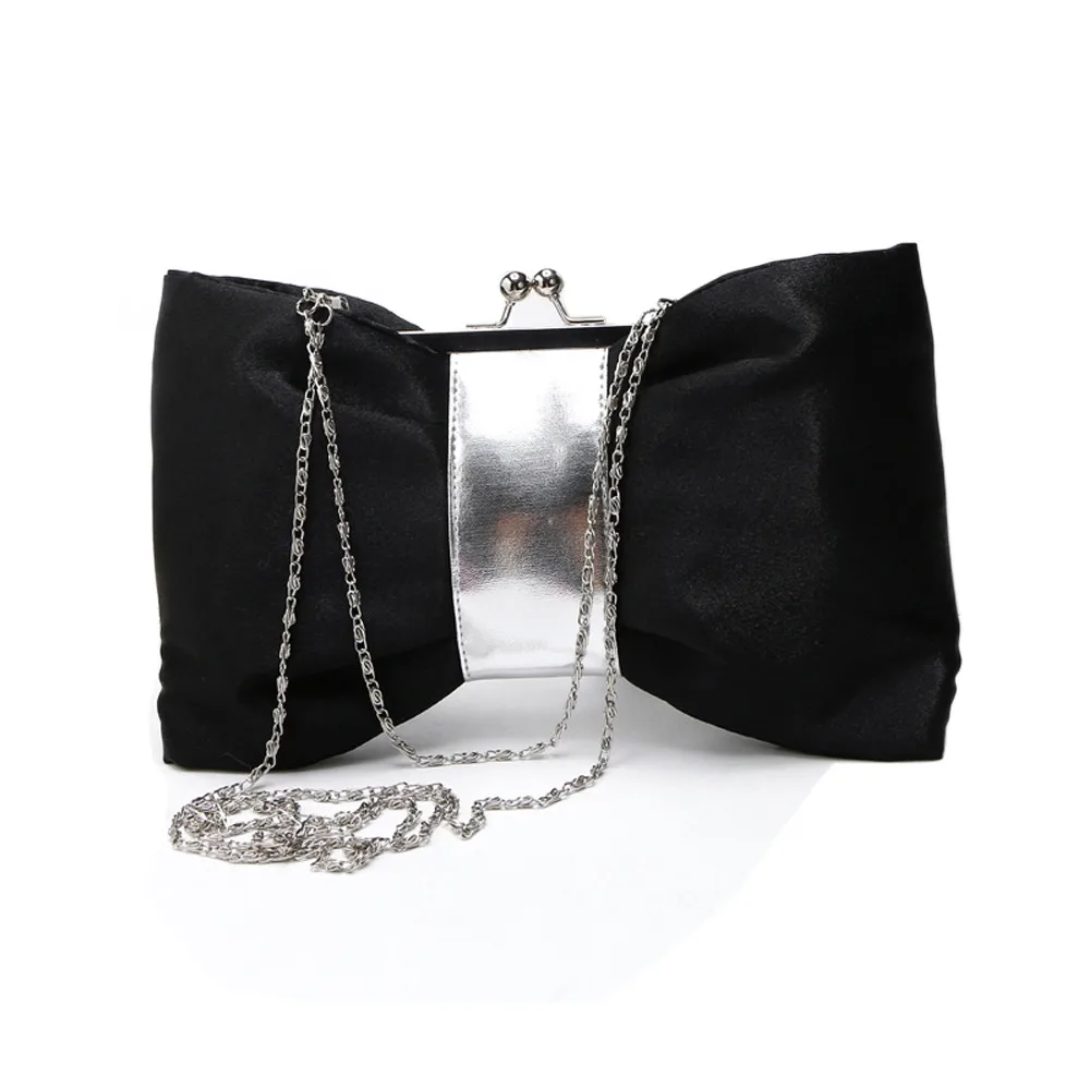 

High Quality Female Bags Women Purse Handbag Evening Party Bag Satin Clutch Ladies Bow Party Bag Shoulder Bag