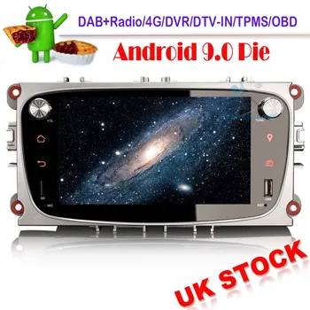 

DAB+ Autoradio for Ford Focus Mondeo S/C-Max Galaxy Android 9.0 Sat Nav GPS Bluetooth Car stereo OBD DVR 4G Radio