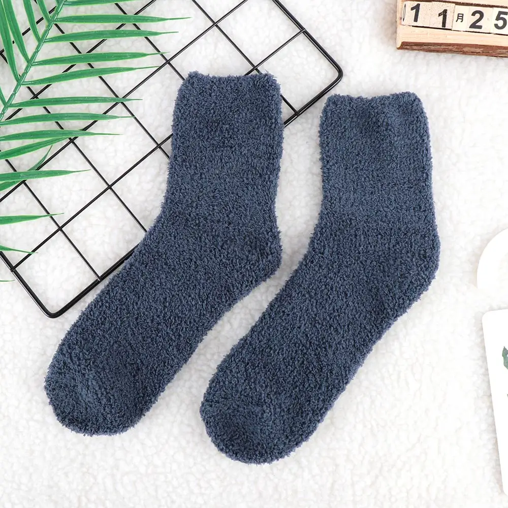 1 пара Очень уютные кашемировые бархатные носки мужские зимние теплые сон кровать пол домашние носки chaussette homme