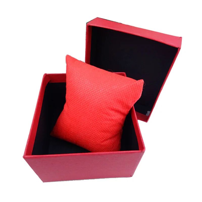 

Free shipping 88x82x50mm Watch Box Display Cardboard Bracelet Boxes Red Black Elegant Gift Box Case Jewelry Packing